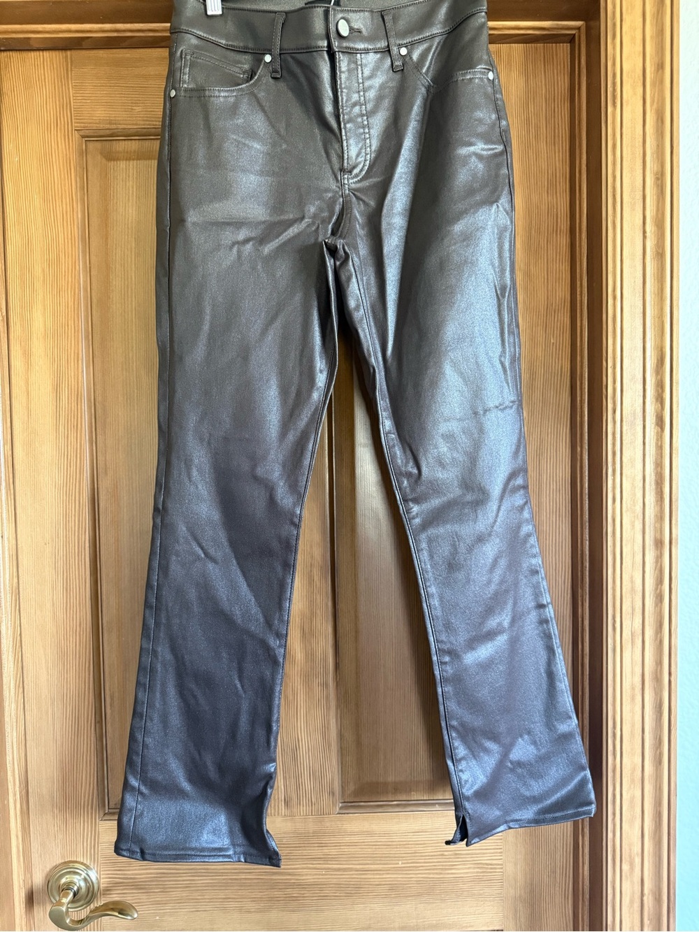 Express Women's Brown Faux Leather Bootcut Jeans